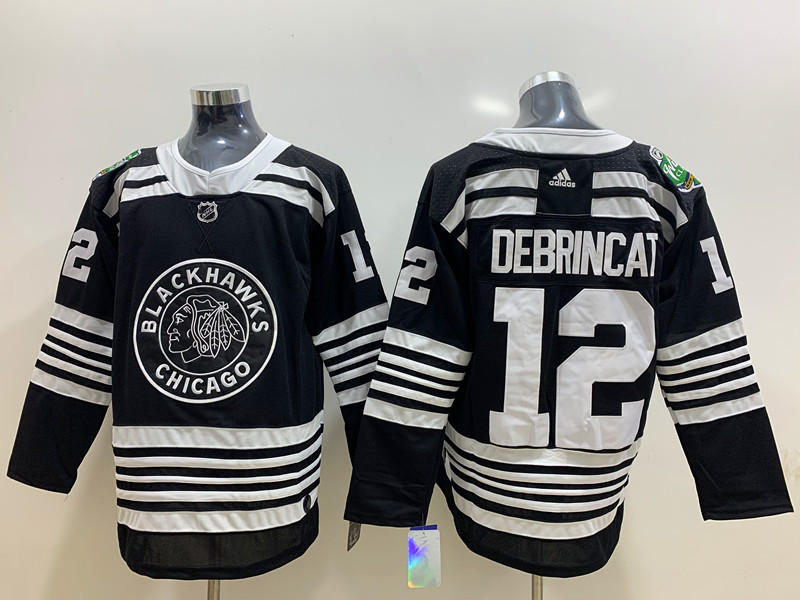 Men's Chicago Blackhawks Alex Debrincat #12 Black Breakaway Jersey